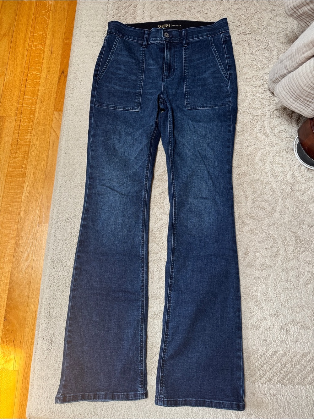 White House Black Market Dark Blue Skinny Flare Jeans
